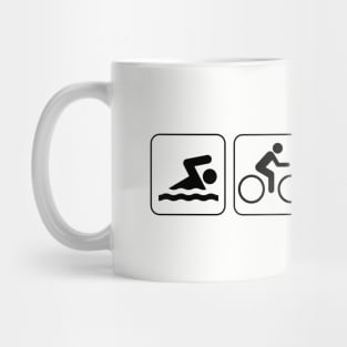 funny triathlete swim cycle run beer Mug